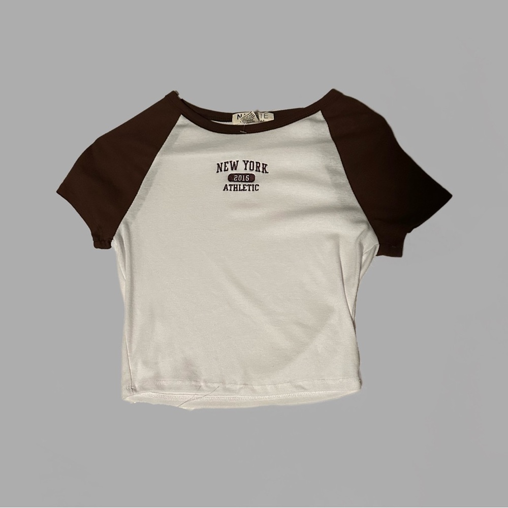 Brown and White Baby-tee